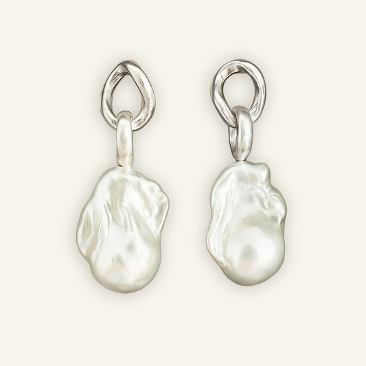 Earth and Sea Pearl Drop Earrings.