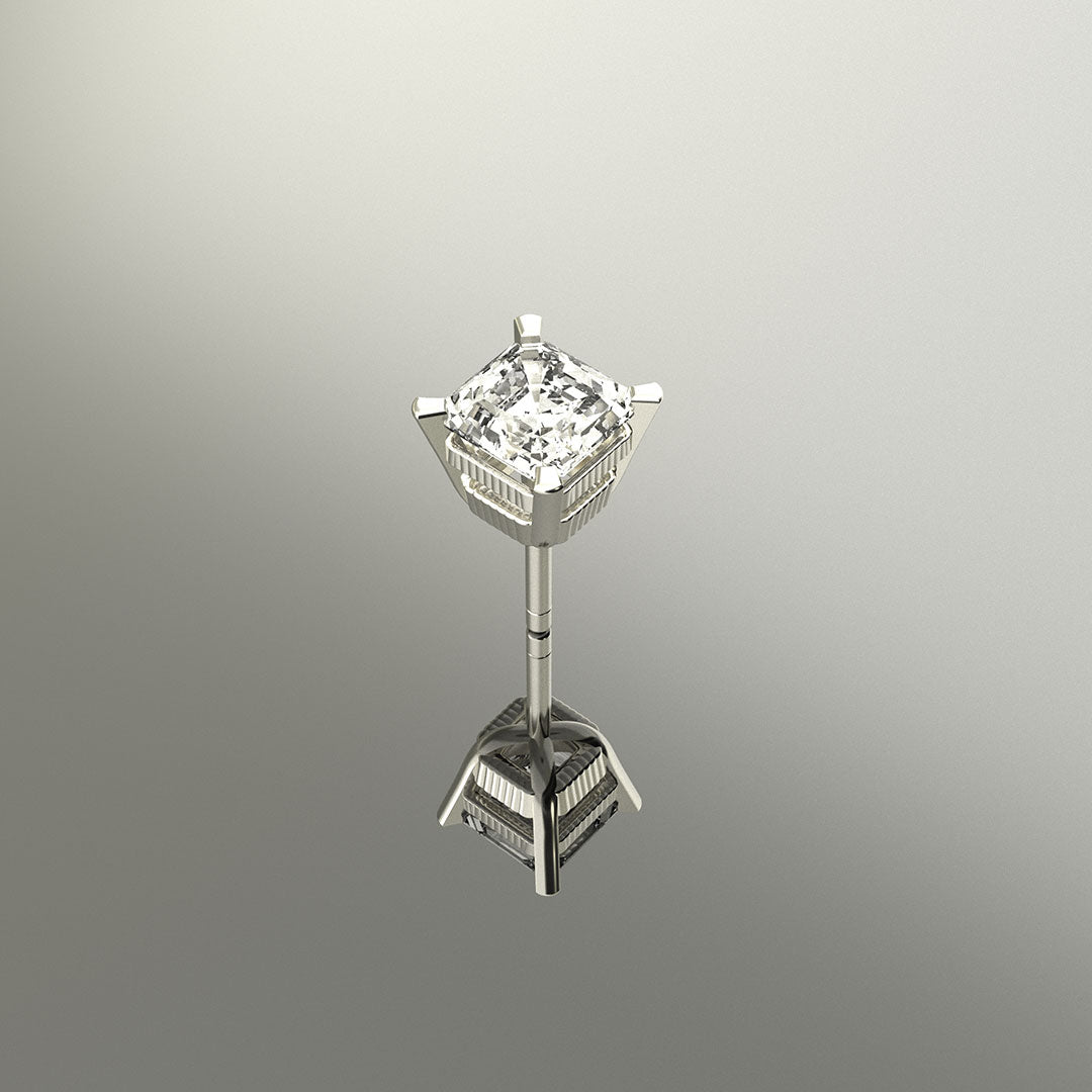 Asscher-cut Diamond Studs (Single), Bati Collection