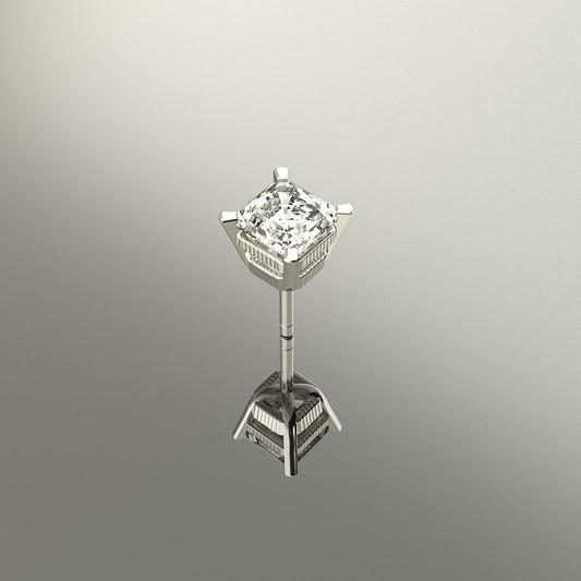 Asscher-cut Diamond Studs (Single), Bati Collection